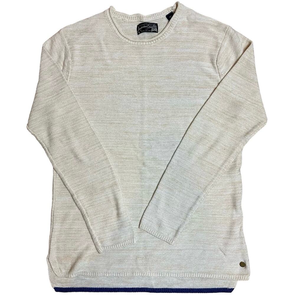 Women's Scotch and Soda Medium Beckham Long Sweater Yellow White Blue